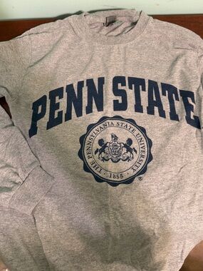 gray Penn State long sleeve crop top